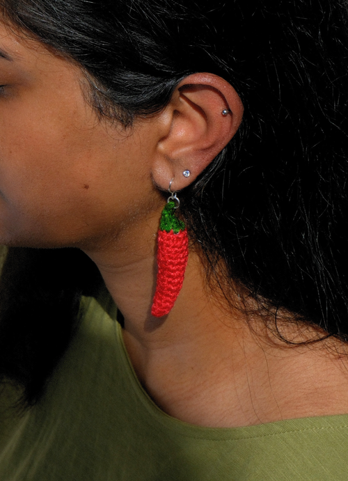 Crochet Chilli Earrings